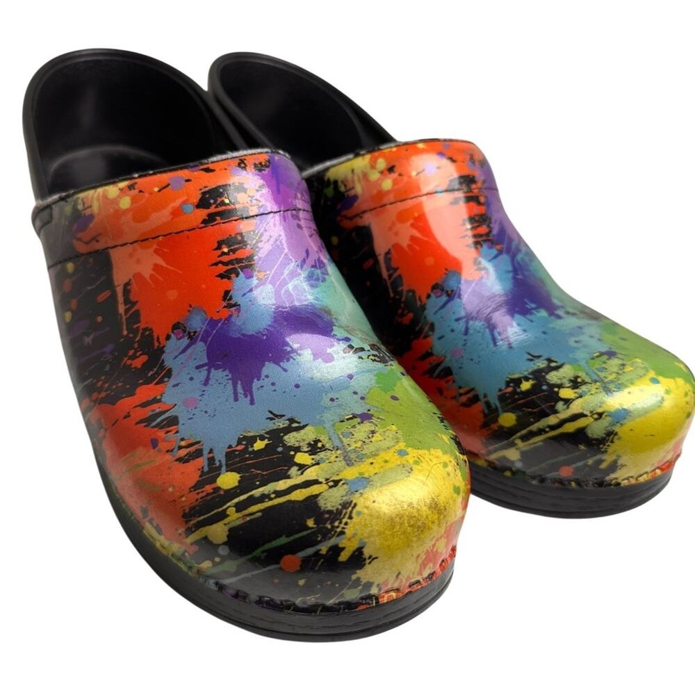 Dansko Multicolor Paint-Splash Clogs - Picture 8 of 16